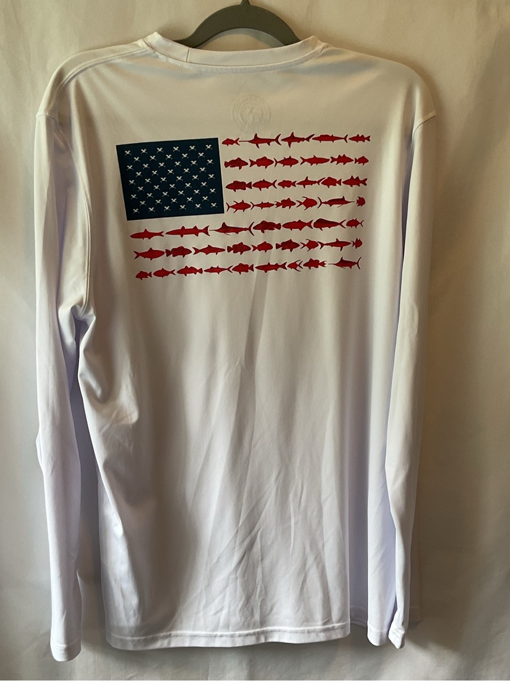 Men's UV Protect Long Sleeve Performance (Fish/swim SPF 50+)Tee - White